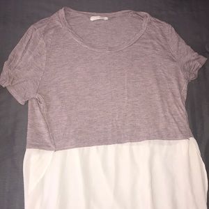 Half purple half white top